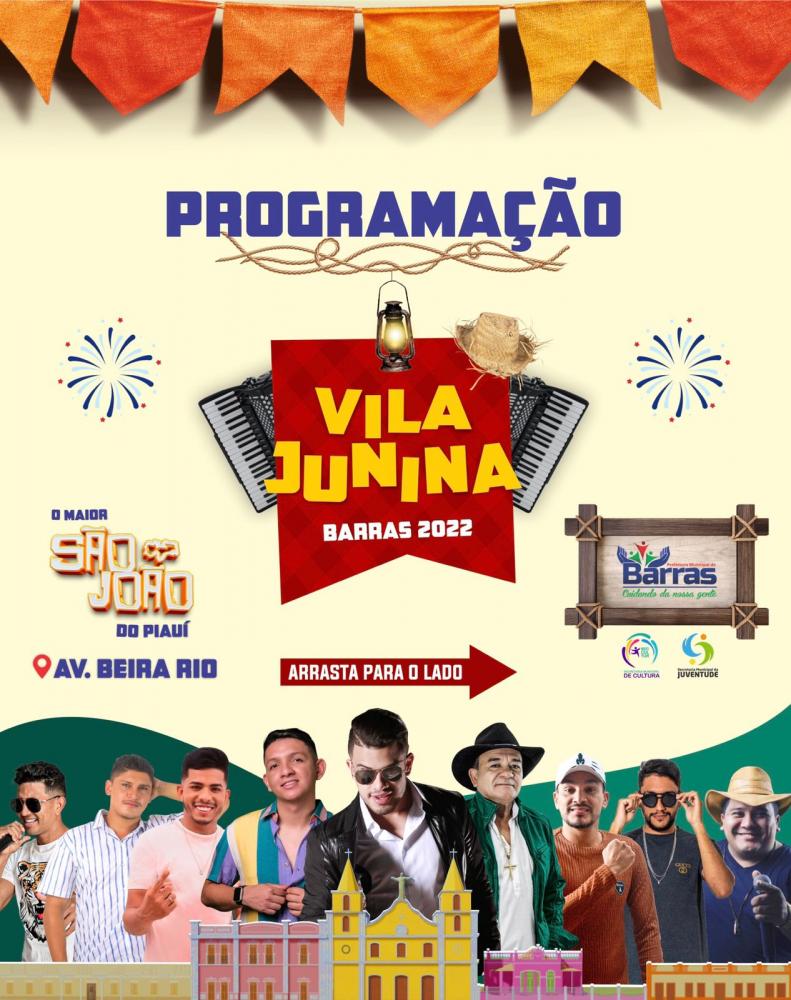 Saiu a programação completa da Vila Junina em Barras. Veja!