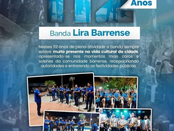 Banda Lira Barrense completa 112 anos alegrando e encantando Barras