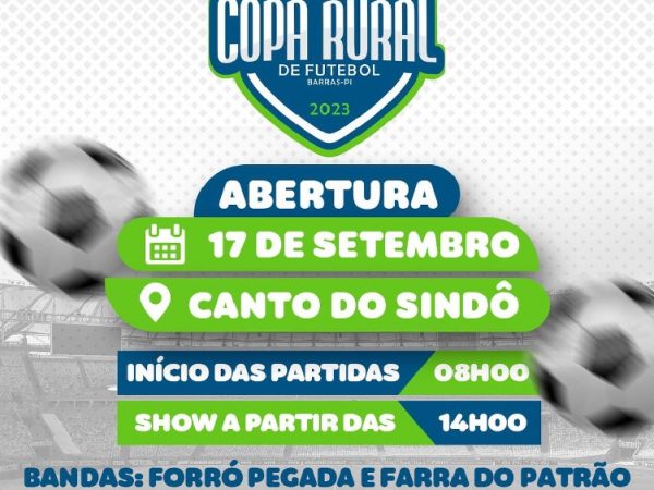 Vai começar o maior e mais tradicional campeonato de futebol de Barras: O COPÃO RURAL