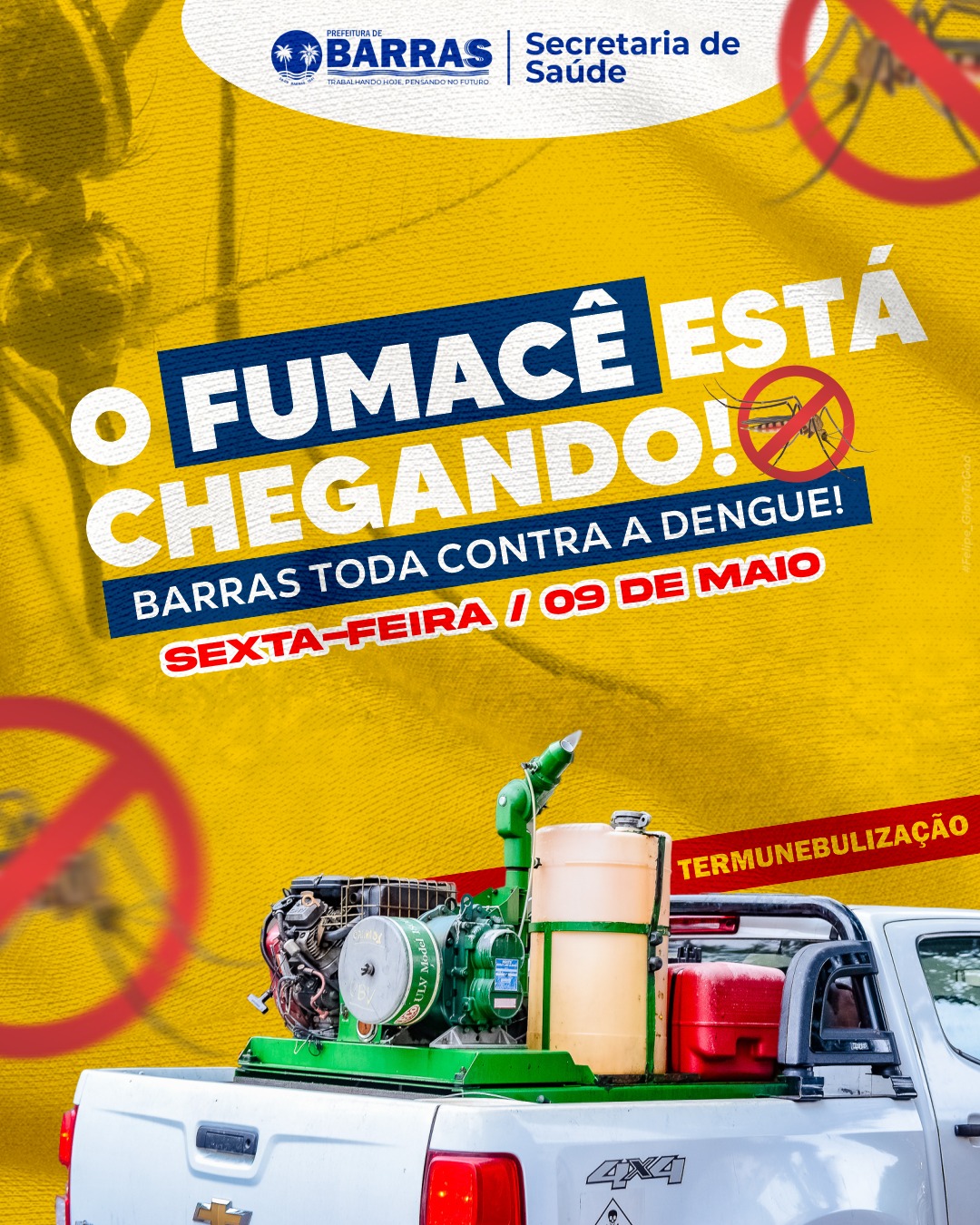 Prefeitura começa ações de combate à dengue com uso do carro fumacê