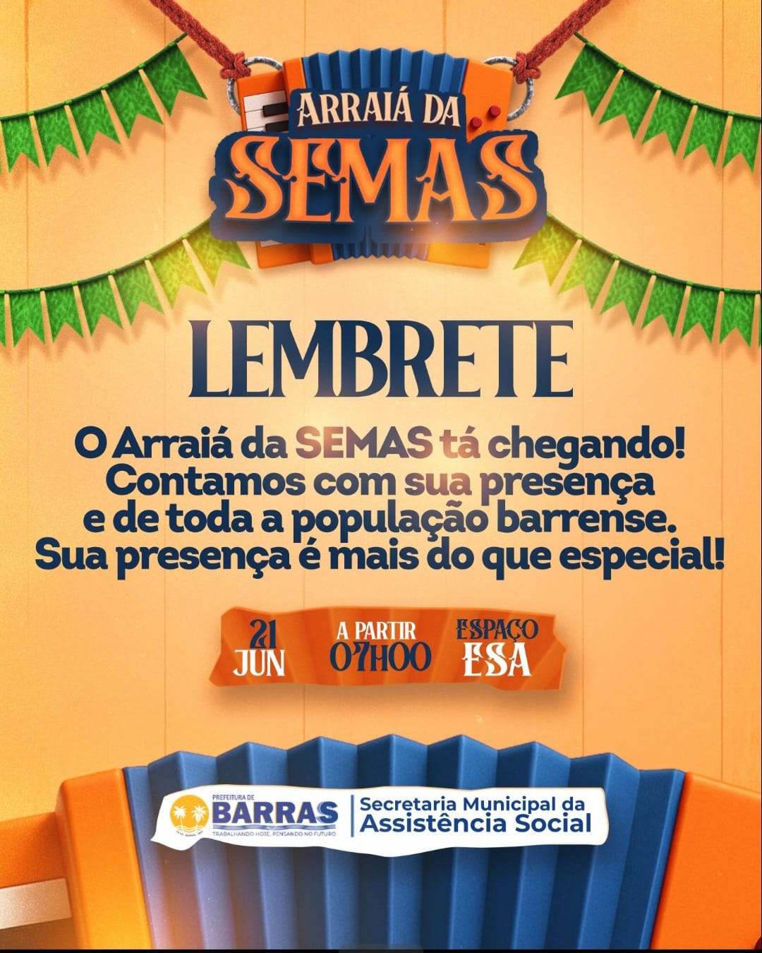 Vem aí o Arraiá do Semas em Barras: Uma Festa para Toda a Família!