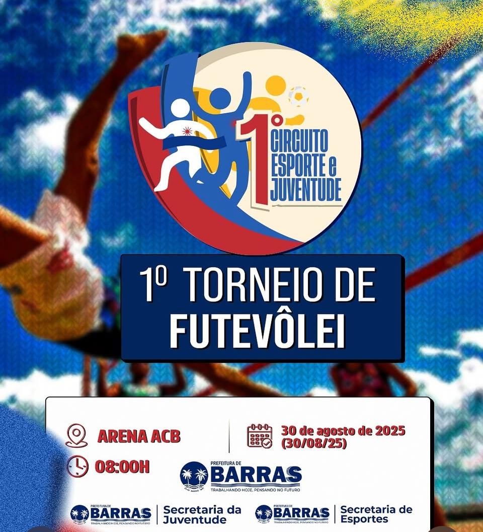 Prefeitura de Barras convida população para o 1° Torneio de Futevôlei